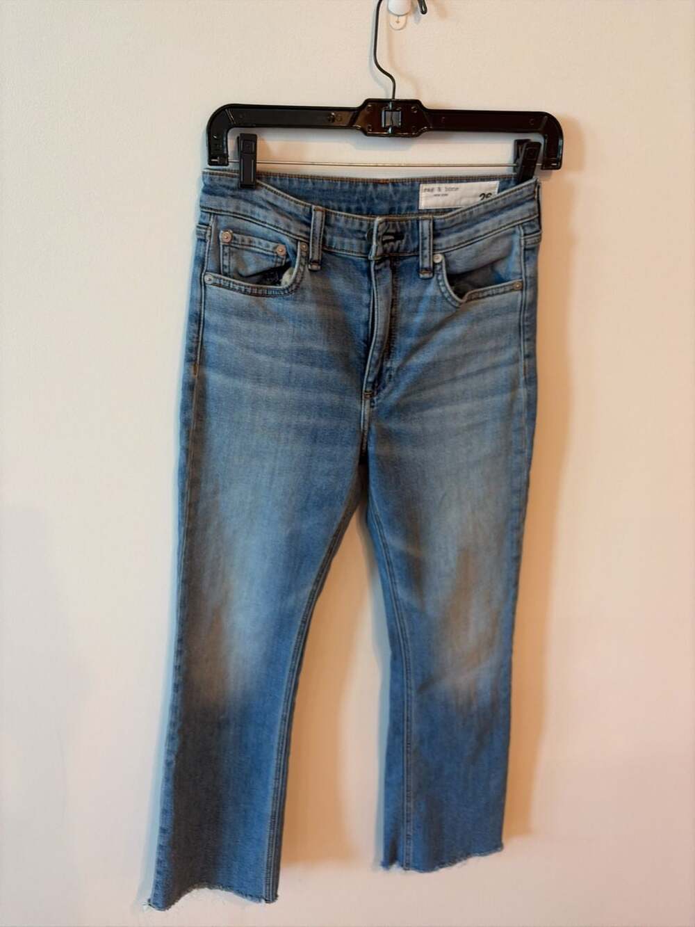 rag & bone Nina High-Rise Ankle Flare Raw Hem Jeans Size 26